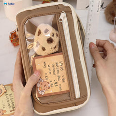Multipurpose Zipper Stationary Organizer for Kids & Adults (Brown)