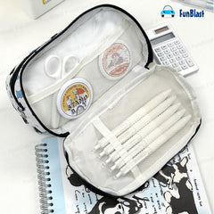 Cat Print Stationary Organizer Pouch for Kids & Adults