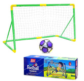 Football Goal Post Net with Ball-Football Set for Backyard Fun Summer Play - Indoor Outdoor Football Sport Games Mini Training Practice Set for 6+ Years Kids, Boys, Girls