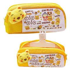 Cartoon Design Multipurpose Zipper Pouch for Kids (Yellow)