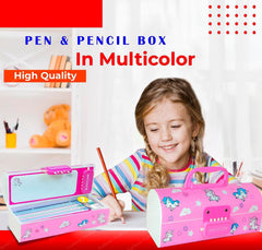 Kids Pen & Pencil Box – Suitcase Style Password Lock Pencil Case, Multi-Layer Pencil Box for Kids, Boys, Girls, Stationary Organizer Case for Kids