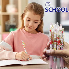 Bunny Pen Set, Gel Pens for School & Office, Aesthetic Pens, Birthday Return Gift, Pen for School & Office, Stationery Items for Kids - Black Ink Gel Pens (Pack of 6)