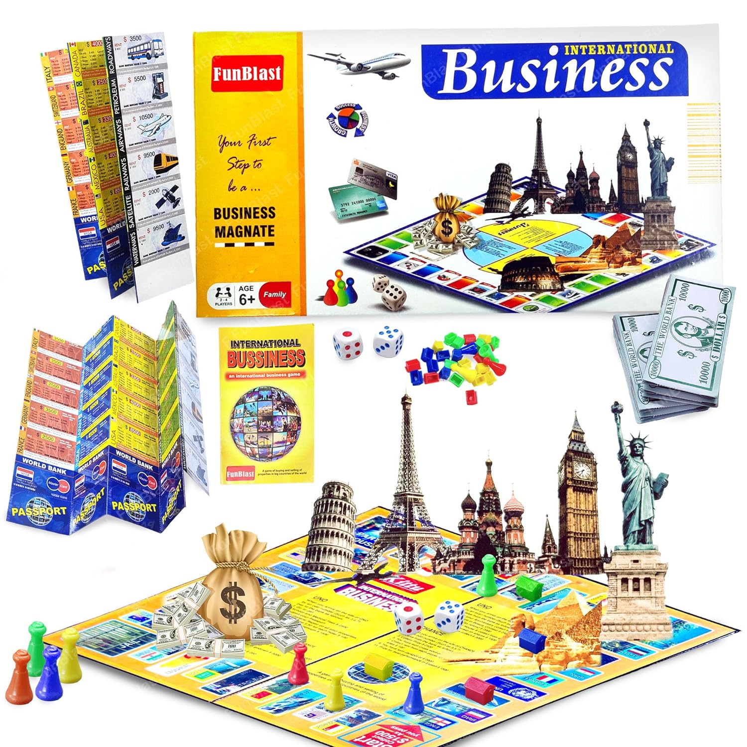 Business Game with Plastic Money Coins for Kids and Adults, Family Boa –  FunBlast