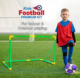 Football Goal Post Net with Ball-Football Set for Backyard Fun Summer Play - Indoor Outdoor Football Sport Games Mini Training Practice Set for 6+ Years Kids, Boys, Girls