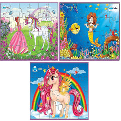 Unicorn Jigsaw Puzzle, Mermaid Jigsaw Puzzles, 3 in 1 Unicorn and Mermaid Jigsaw Puzzles for Kids/Boys/Girls – 72 Pcs Puzzles