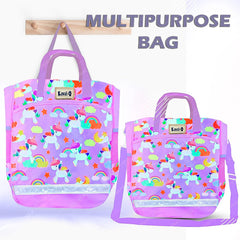 Unicorn Tote Bags - Colorful Multi-Purpose Hand Bag with Zip Lock, Fashion Travel Bag with Handle - 34 X 29 X 11 CM