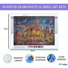 5D Diamond Painting Kit for Kids and Adults - 12x16inch Suitable for Home Leisure and Wall Decoration, Gift for Kids and Adults (Monument)