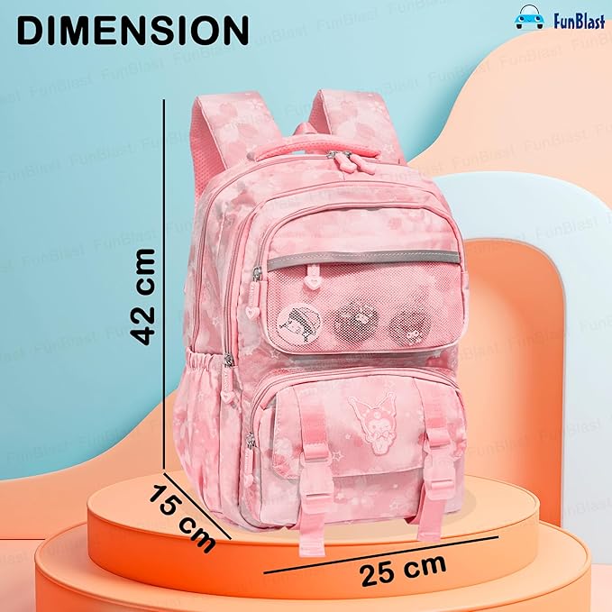 Kawaii School Backpack for Girls - Large Capacity Multifunctional Lightweight Bag for Travel, Picnic (42 X 25 X 15 CM)