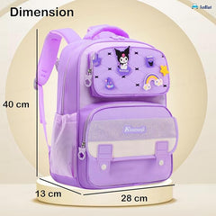 Large Capacity School Bags for Kids - Cartoon Print Girls Bags for School, Travel, Picnic, Camping 5-12 Years Old (40 X 28 X 13 Cm)