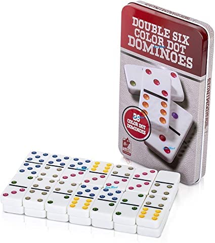 Dominoes Set - 28 Pieces Double Six Ivory Dominoes 28 Piece Set Toy in Zipper Bag Case 6 Dot Dominoes Match & Educational Game Up to 2-4 Players for kids 3 years and up