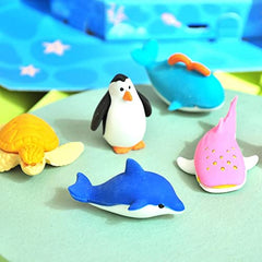 (Pack of 13 Pcs) Sea Creatures Shape Erasers Set for Kids Educational Stationary Kit for Kids