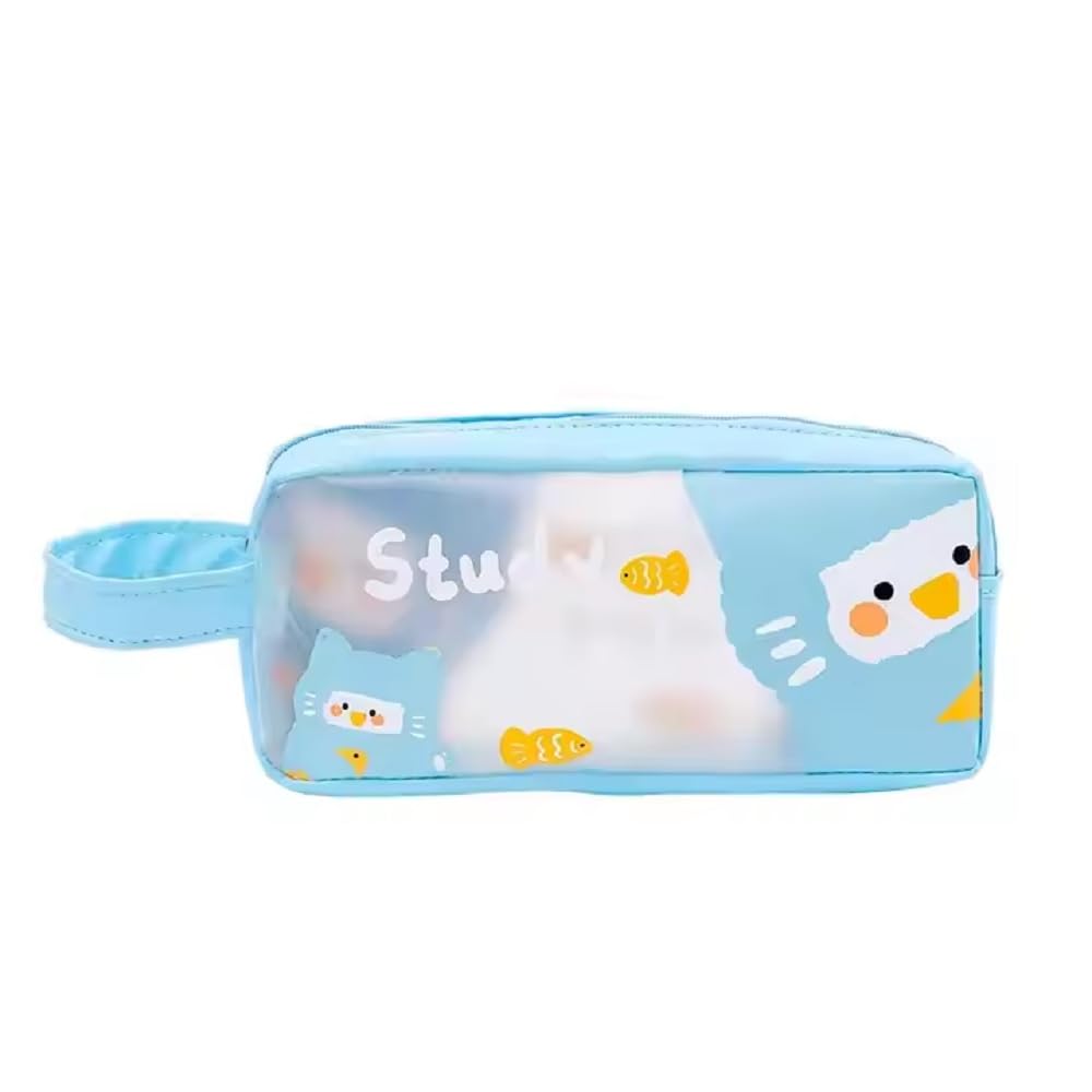 PVC Pencil Pouch with Zipper Closure (Blue)