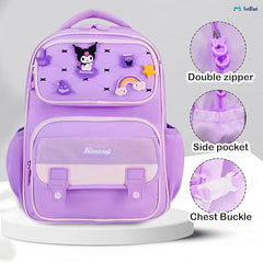 Large Capacity School Bags for Kids - Cartoon Print Girls Bags for School, Travel, Picnic, Camping 5-12 Years Old (40 X 28 X 13 Cm)