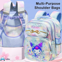 Cute Kawaii Cartoon School Backpack for Girls - Lightweight Multiple Compartments with Comfortable Shoulder Straps (41 X 32 X 20 Cm)