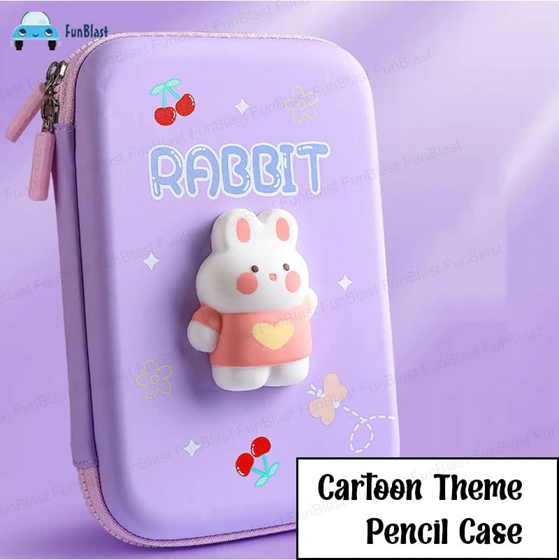 Cartoon Theme Pencil Case - 3D EVA Pencil Case Pouch, Multipurpose Zipper Pencil Case for Kids, Pen and Pencil Bag for School Kids, Girls, Kawaii Stationery Storage Box