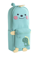 Hangable Canvas Pencil Pouch for Kids (Seagreen-Dino)