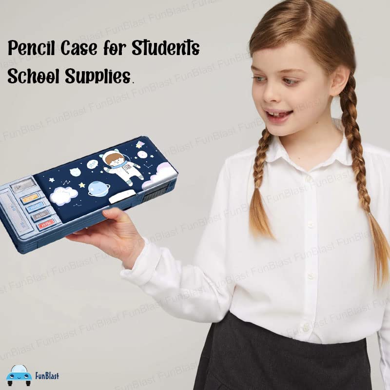 Multifunctional Pencil Box for Kids, Space Pencil Box for Boys, Kids Pencil Box for Boys & Girls