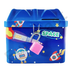 Piggy Bank for Kids – Space Themed Money Saving Tin Coin Box with Lock and Key – Birthday Return for Boys & Girls, Money Bank, Coin Box for Kids