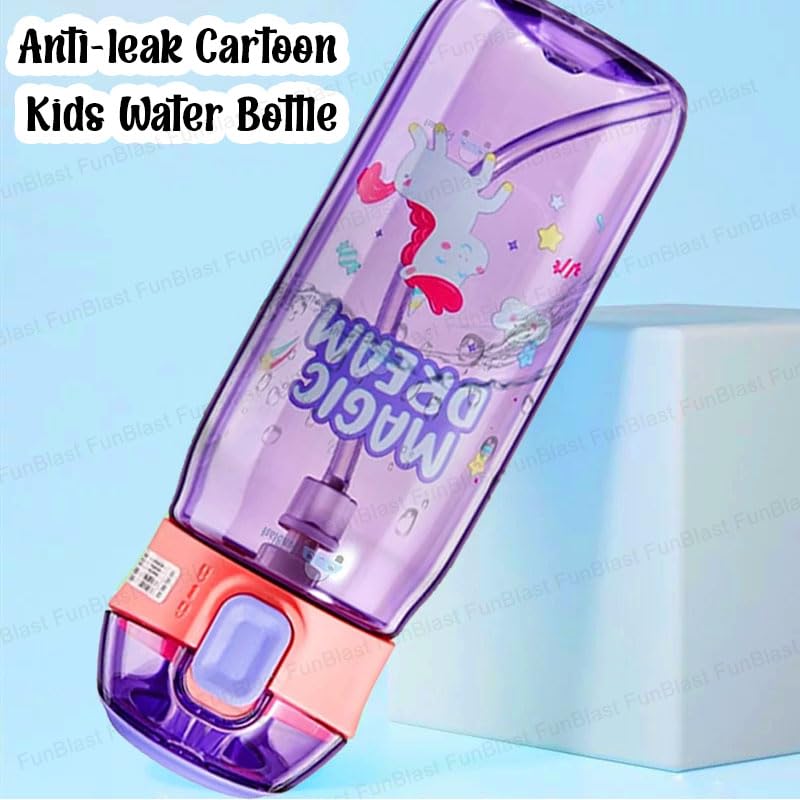 Cute Water Bottle with Sipper, Water Bottle for kids, Sipper Bottle for Kids – Anti-leak Cartoon Kids Water Bottle for Kids – 630 ML