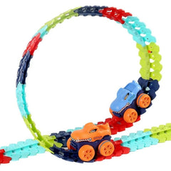Racing Track Set Toy - Flexible and Bendable Twist Toy Set with Racing Car, B/O DIY Rapid Racing Track with Car Toys and Games for Boys, Girls, Kids (102 Pcs)