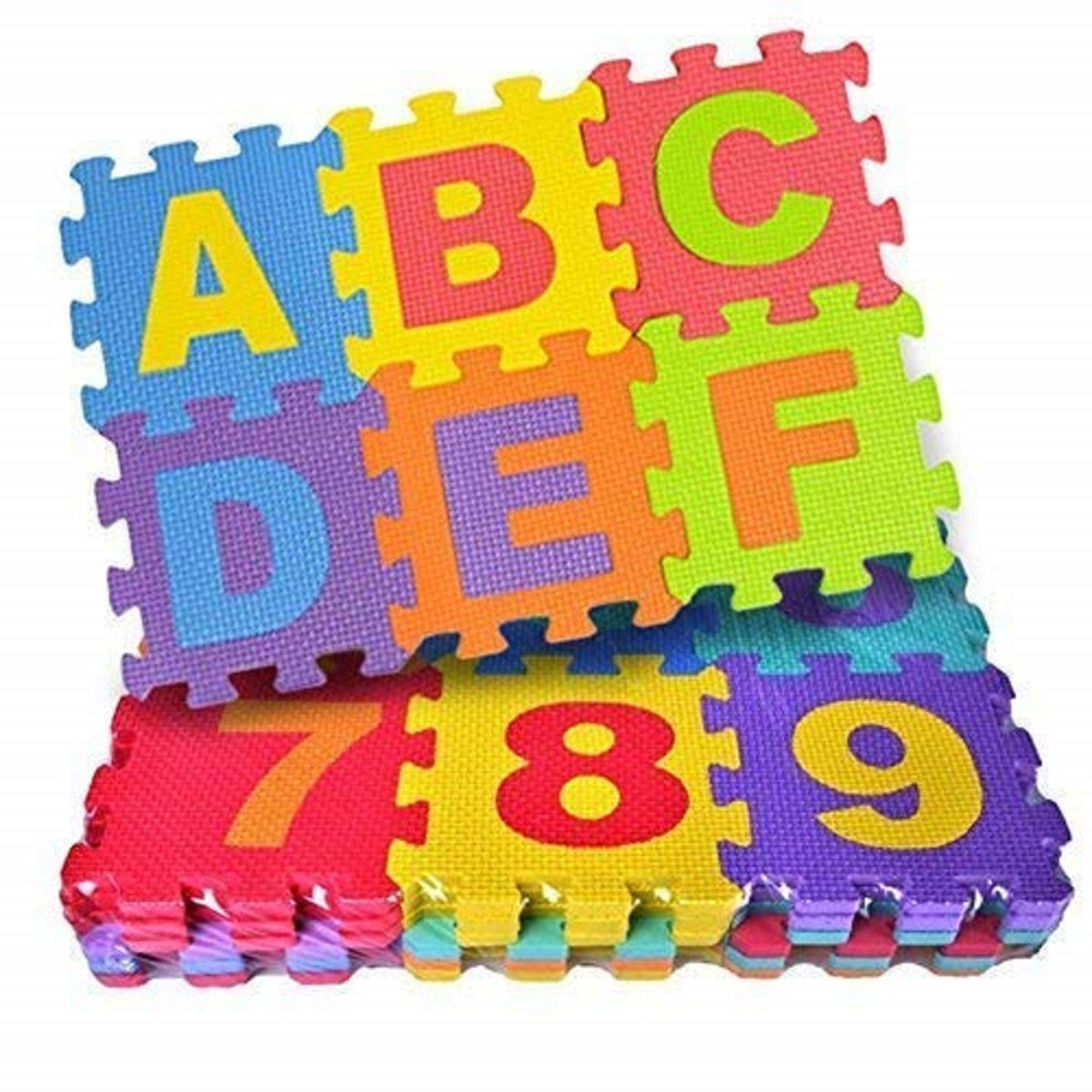 36 Pieces Mini Puzzle Foam Mat for Kids, Interlocking Learning Alphabet and Number Mat for Kids