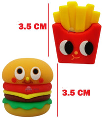 Burger Shape Lunch Box for Kids - Combo Set - Tiffin Box, Lunch Box with 2 Pencil Sharpener, Burger & French Fries Sharpener for Kids, Return Gifts for Kids