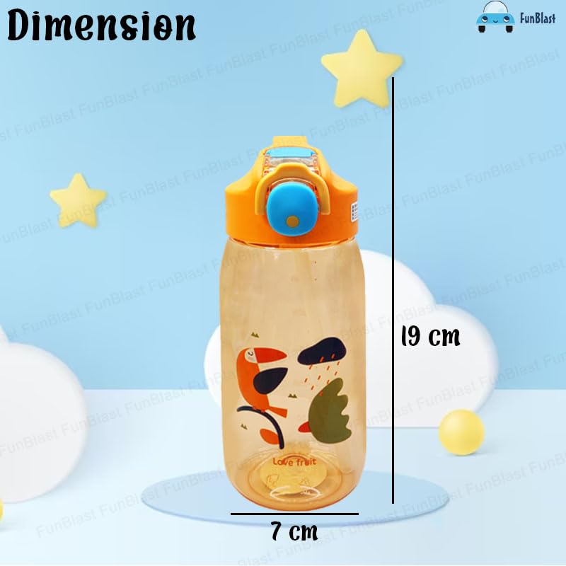 Cute Water Bottle with Straw for Kids – 550 ML