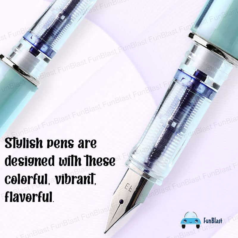 Medium Point Fountain Pen - Crystal Rabbit Pen Set for School Stationery Gift for Kids, Birthday Return Gift, Pen for School, Office, Kawaii Stationery Set (1 Pen, 7 Refills)