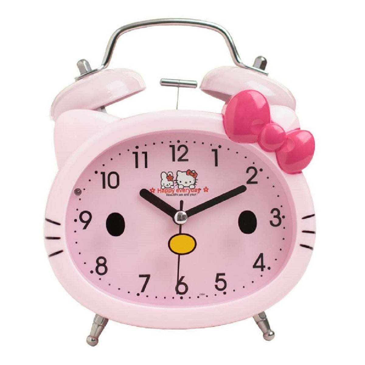 Table/Desk Twin Bell Alarm Clock with Light for Kids - Silent Analog Alarm Clock for Girls Loud Bell Alarm Table Clock for Heavy Sleeper