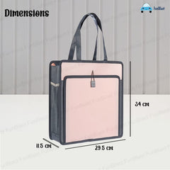 Hand Bag for Women, Girls and Children – Multi-Purpose Waterproof Portable Carrying Bag, Tote Bag, File Bag, Lunch Bag, office Bag, Double Layer Zipper Bag, Travel Accessories Carrying Bag