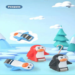 Penguin Slide Toy Set – Climbing Cartoon Race Track Set Little Lovely Penguin Slide Toy Escalator Toy with Music, Funny Automatic Stair, Musical Toys for Kids