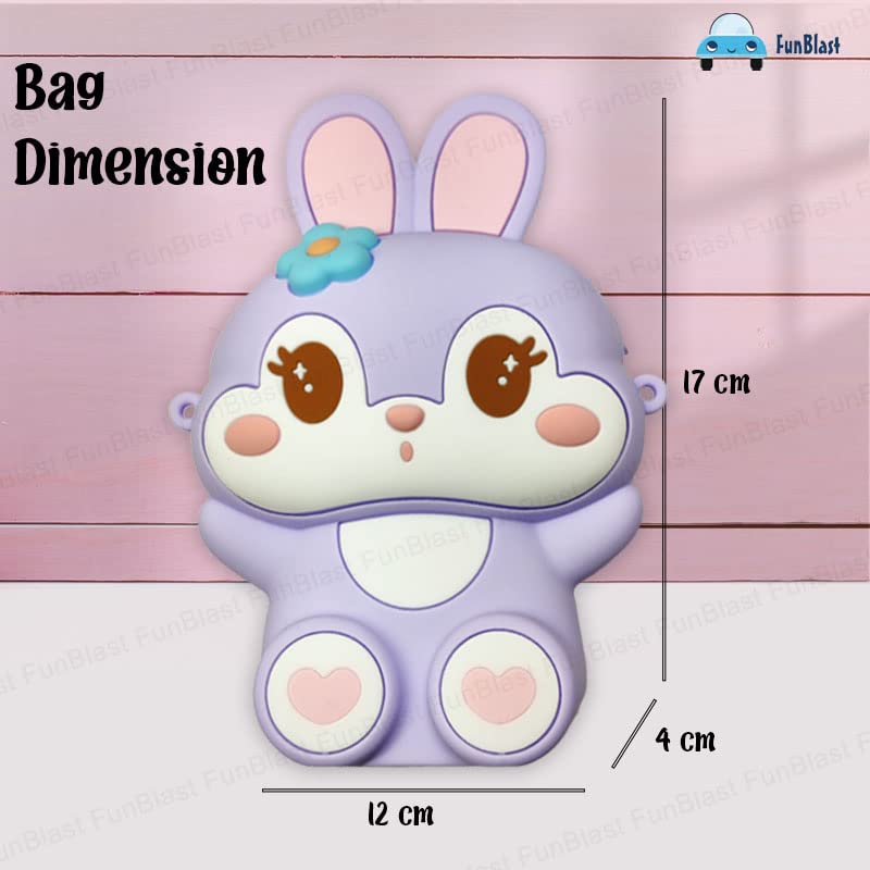 Bunny Sling Bag with Key Ring, Comb and Mirror – silicone Mini Bag for Girls, Fancy Bag for Girls, Purse, Stylish Cross Body Bag with Adjustable Strap, Korean Bag for Girls