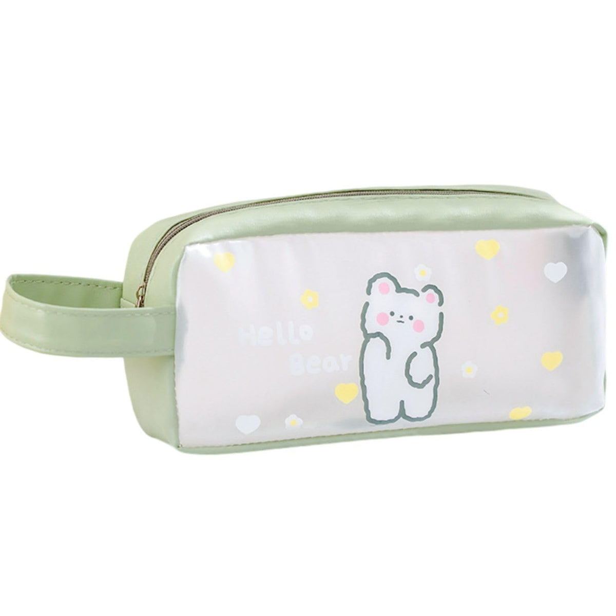 PVC Pencil Pouch with Zipper Closure (Green)