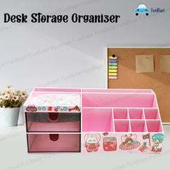 Desk Storage Organizer - Table Pen Holder, Stylish, Stationery Organizer Box with DIY Stickers, Pen Holder for Office, Desktop organizer (acrylonitrile butadiene styrene, PP)