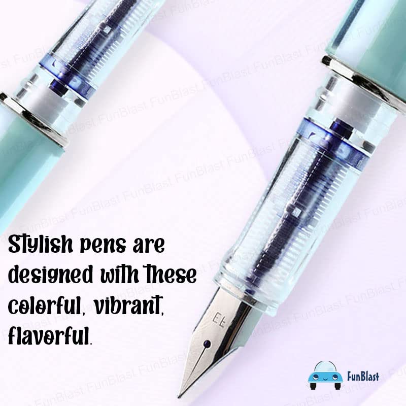 Fountain Pen - Unicorn Fountain Pen Set, Medium Point Nib Fountain Pen set, Pen for School, Office, Kawaii Stationery Set, Birthday Return Gift (1 Pen, 7 Refills-Blue Ink)