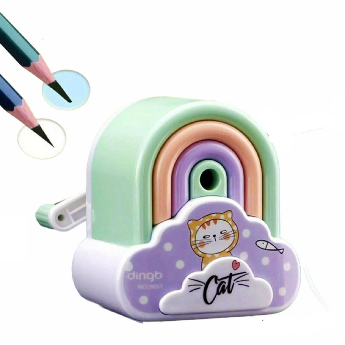 Sharpener for Kids Rainbow Pencil Sharpener, Table Sharpener Machine - Random Color