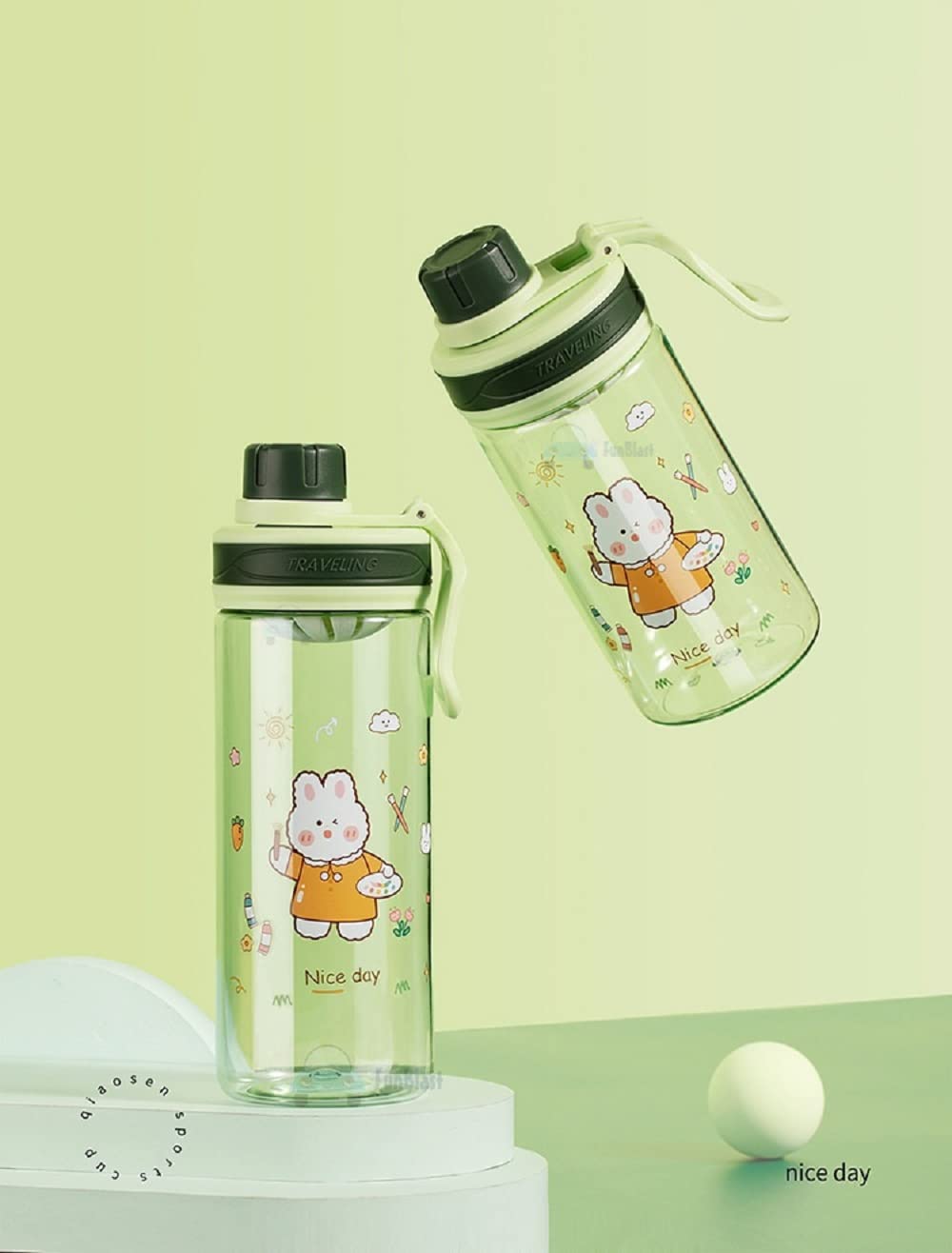 Cartoon Water Bottle for Kids, 550 ml BPA Free, Anti-Leak for Boys/Girls – 550 ML