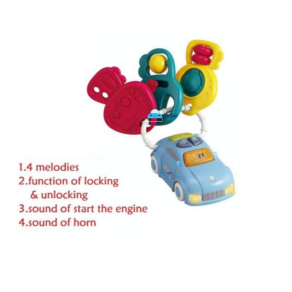 Musical Car with Keys Rattle Toy for Baby Toy Car with Colorful Keys and Sound Toy for Babies - Random Color-1 Unit