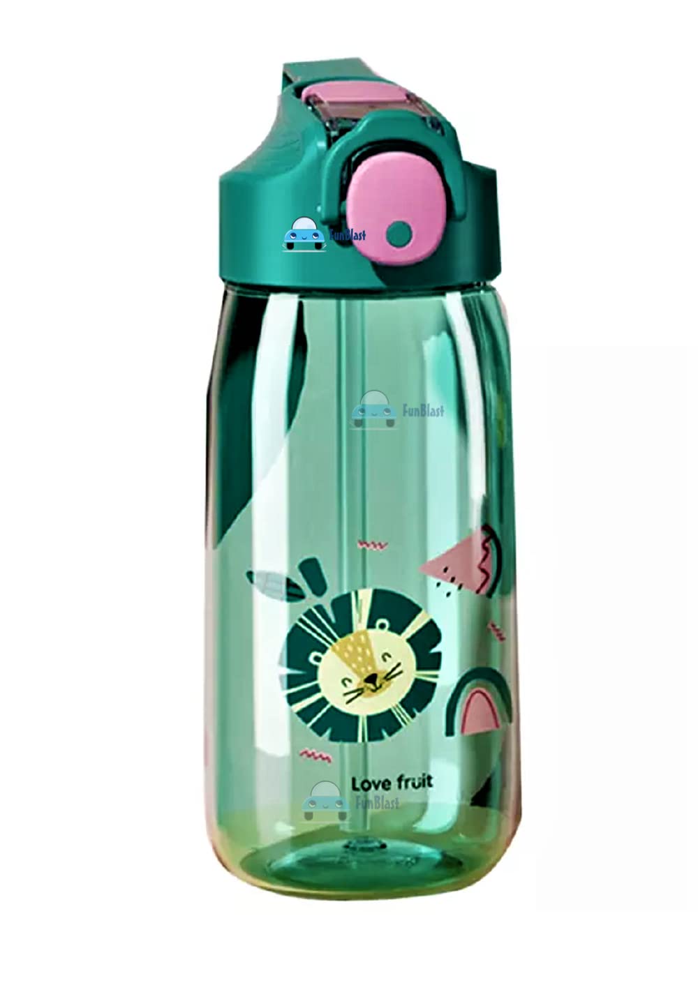 Cute Water Bottle with Straw for Kids – 550 ML – FunBlast