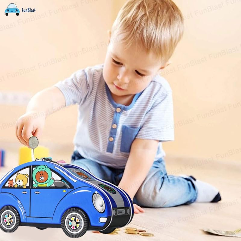 Piggy Bank - Car Shaped Coin Box with Moving Wheel for Kids, Piggy Bank for Kids, Coin Box for Kids, Money Bank for Kids