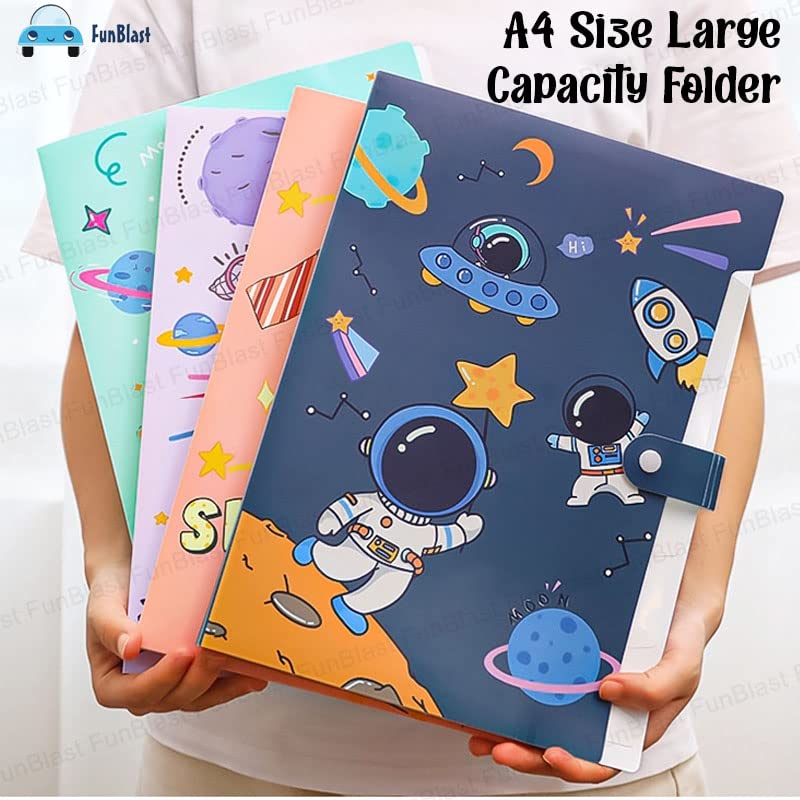 Space Theme File Folder with Button Lock – Pack of 4 Pcs Space Theme C ...