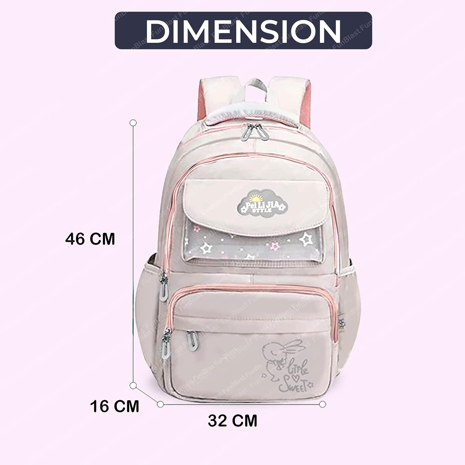 School Bags for Kids Girls – Multi-Purpose Bag for Kids, School Backpack, College Backpack, Large Capacity Travel Backpack, Picnic Bag, Lightweight School Bags (46 X 32 X 16 CM)