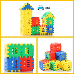 Building Blocks For Kids, House Building Blocks with Windows, Block Game For Kids - 72 Pieces