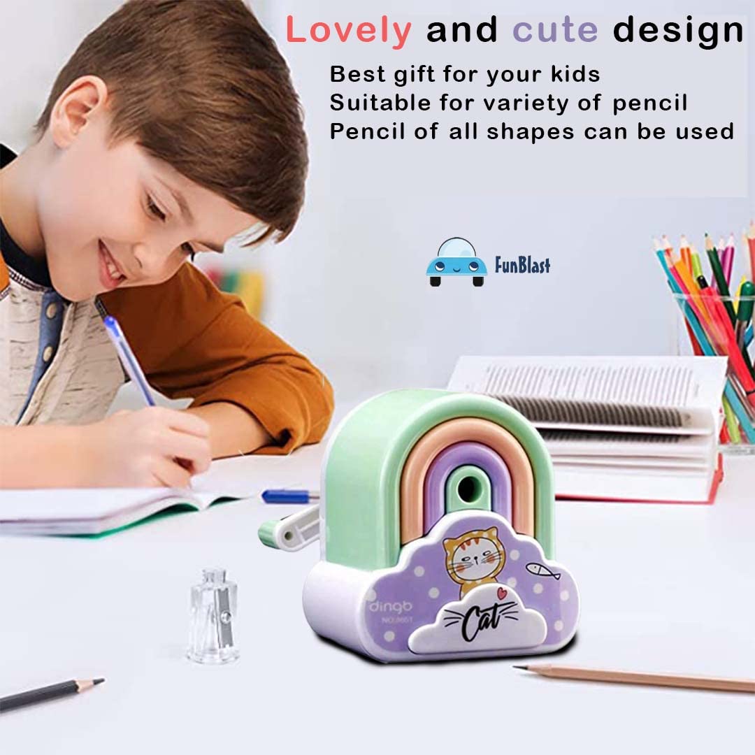 Sharpener for Kids Rainbow Pencil Sharpener, Table Sharpener Machine - Random Color