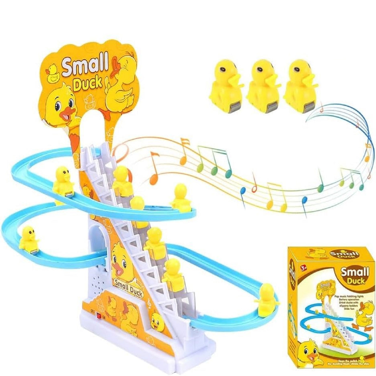 Slide Toy Set – Climbing Cartoon Race Track Set Little Lovely Slide Toy Escalator Toy with Lights and Music, Funny Automatic Stair, Musical Toys for Kids