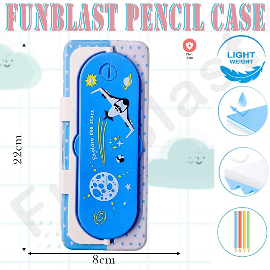 Cartoon Animal Pencil Box for Kids, Metal Pencil Box with Calculator, Pen and Pencil Box - Stationary Pencil Organizer Set for Boys