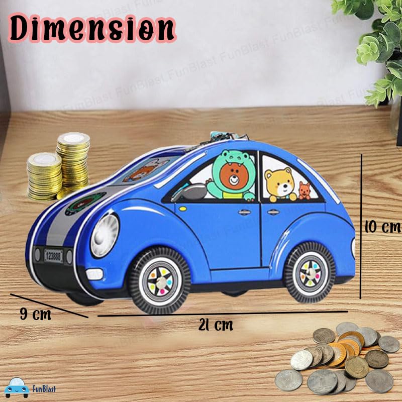 Piggy Bank - Car Shaped Coin Box with Moving Wheel for Kids, Piggy Bank for Kids, Coin Box for Kids, Money Bank for Kids