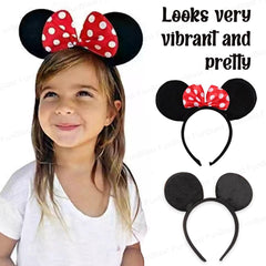 Girl's Mickey/Minnie Ears Headband (Assorted Colour) - Pack of 2