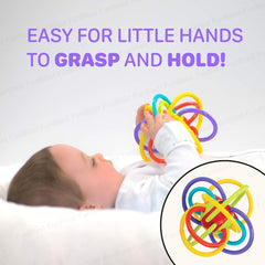 Loops Teething Ring – Teether Rings with Rattle Sound Toys for New Born Baby, Silicone Rings Loop Teether for Baby