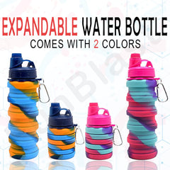 Silicone Sipper Bottle for Kids - Expandable Sipper Water Bottle for Home, office, Gym, Trekking, Fancy Stylish Water Bottle for Girls, Boys - 500 ML